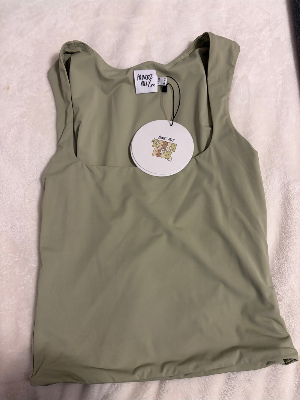 NWT Princess Polly Zoe Sage Scoop Neck Tank Top